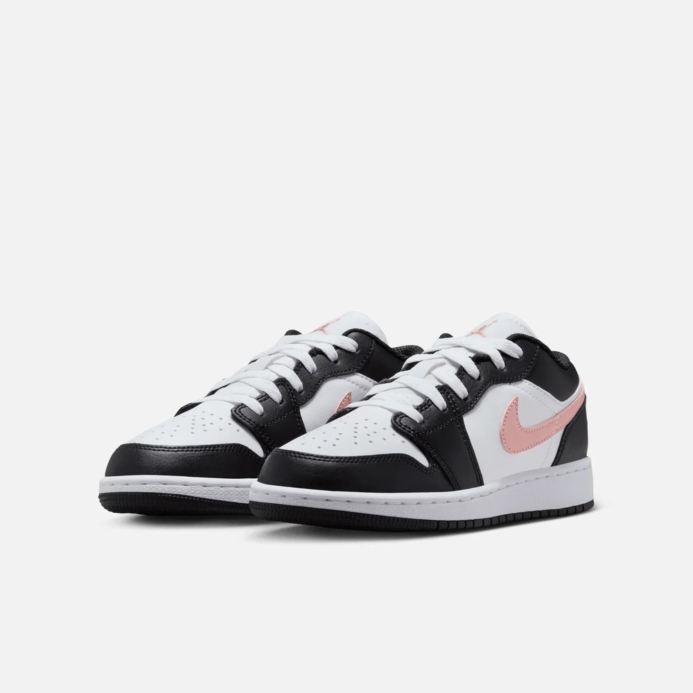Size 7y/ 8.5W- Nike Air Jordan 1 Low GS White Rust Pink Black Shoes 553560-165